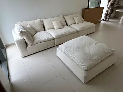 4. piece marina home luscious feather filled sofa with footstool