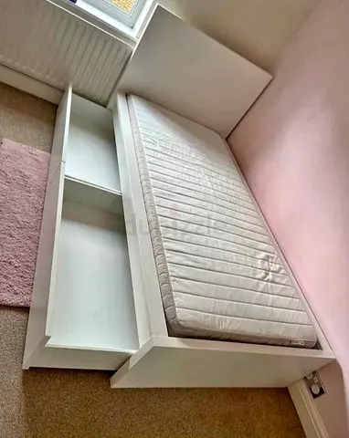 Ikea Malam single bed with IKEA mattress  and 2 storage drawers underneath is available in excellent