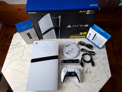 PlayStation 5 Pro Console with DualSense, Wheel, Stand and Accessories - Good Condition