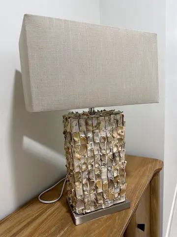 table lamp with fabric and shell shades (used)