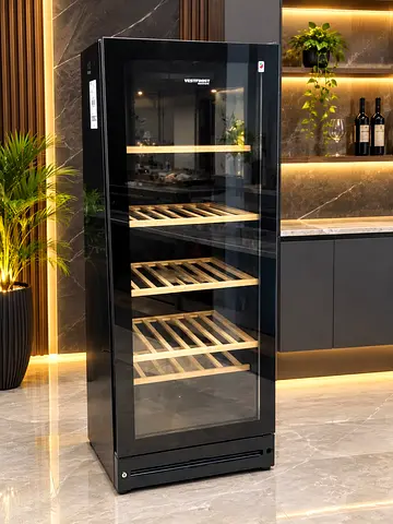 Vestfrost W155 Wine Cooler – 338 Litres – Premium Black Glass Door