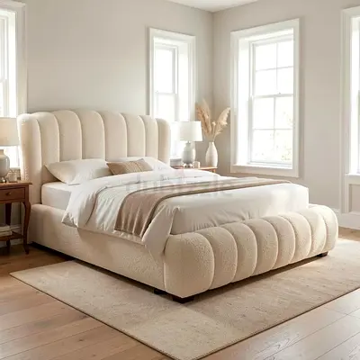 New modern style Ivory white colour 180*200 King size bed.