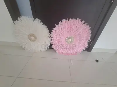 Pink and white Feather Wall Decor