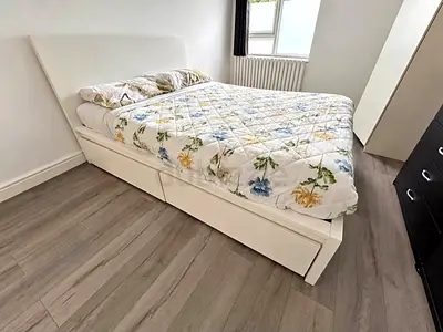 Ikea Queen size bed with mattress and storage drawers