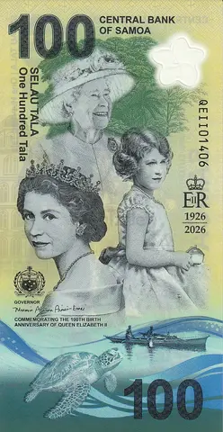 SAMOA 100 TALA COMMEMORATIVE BANKNOTE 2026