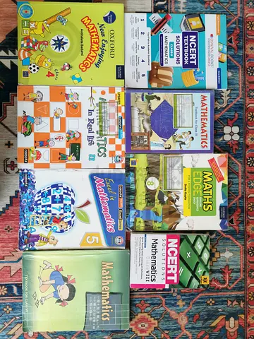 Bundle of School Mathematics Textbooks and NCERT Guides (Primary to Secondary)