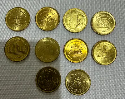 Egypt 10 Different Commemorative 50 Piasters UNC Coins