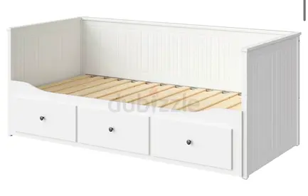 White Daybed with 3 Storage Drawers - Wooden Single Bed Frame