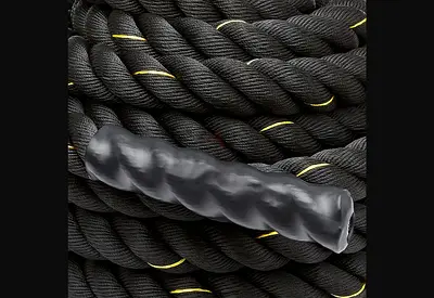 YALLA 15m Battle Rope – 38mm, Coated Grips for Conditioning