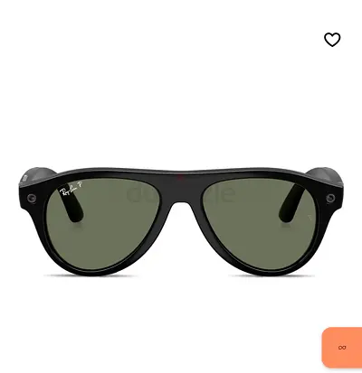 Ray-Ban Meta Aviator Unisex Sunglasses (Black Frame, Green Lenses) - Used