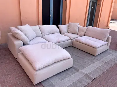 Original feather 🪶 filled Marina Home Luscious Sofa Beige with footstool