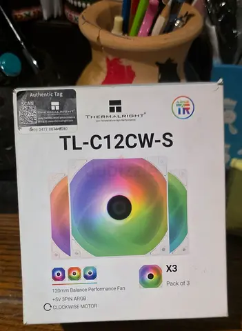 Thermalright TL-C12CW-S 120mm ARGB Case Fans (Pack of 3). New. Unused. AED 35 Only.