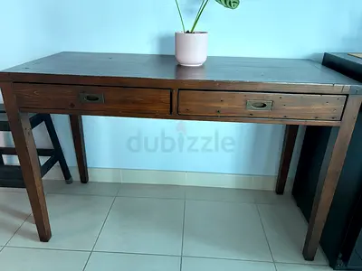 Crate & Barrel Morris 48” Desk – Chocolate Brown