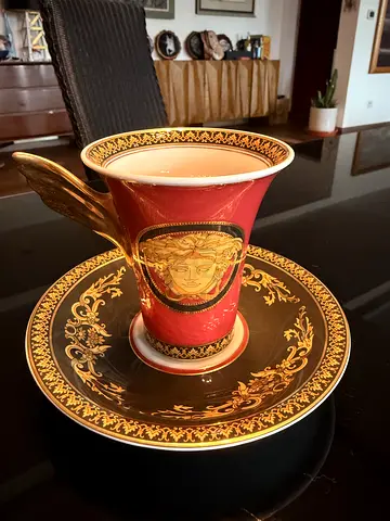 Rosenthal meets Versace “Medusa Red” Porcelain Espresso Cup & Saucer