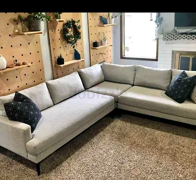 West Elm Andes Corner Sofa Grey