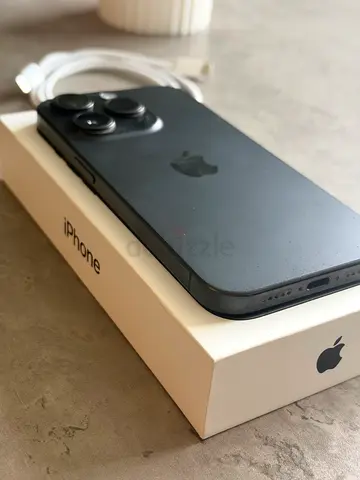iPhone 15 Pro - 256GB Black Titanium with Box & Charger