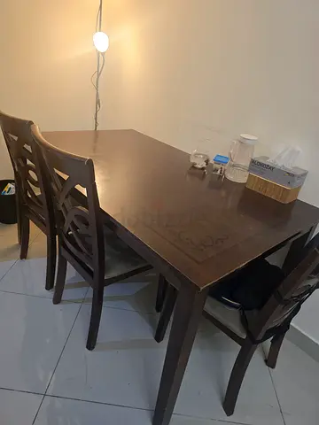 Home centre 150*80 dining set with 3 chairs available