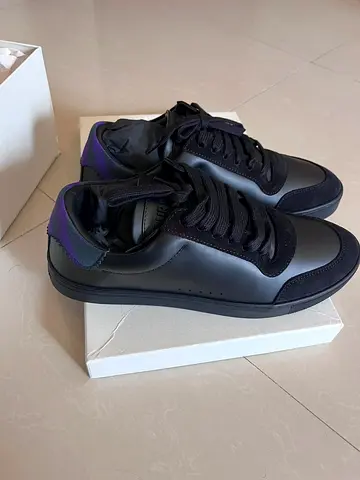 Burberry Leather Sneakers - Black - EU 40.5 / UK 6.5 - Like New with Box