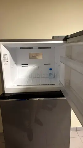 Small stainless steel fridge-freezer (top freezer) - good working condition