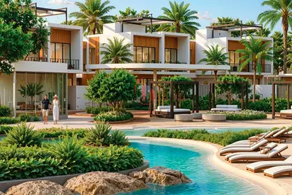 حياة عائلية قرب اللاغون في سكون الشارقة | تاون هاوس 3 غرف وغرفة خادمة مع حديقة خاصة وتراس وأنظمة منزل ذكي
