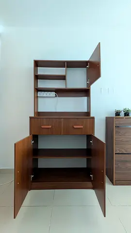 Wooden Storage Cabinet with Shelves and Drawers - Good Condition