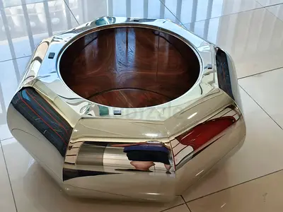 Big Steel Coffee Table with Glass