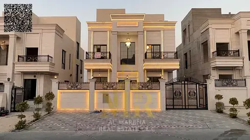 فيلا للبيع في الحليو 1 – عجمان | تصميم كلاسيكي مميز | 6 غرف نوم | طابقان وروف | السعر شامل الرسوم