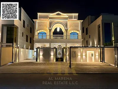 العاليه _ عجمان ~ طابقين وروف + 7 غرف ماستر + مصعد | 4500 قدم | سعر حصري يشمل رسوم الكهرباء والمياه والمكيفا