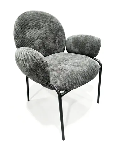Grey Upholstered Accent Chair with Metal Legs,Brand New Grey Bouclé Dining Armchair | 250 AED | Abu