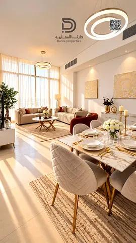 A special opportunity to own a spacious family apartment in Al-Taniji Tower - Sharjah | Three master rooms and a lounge with a maid's room