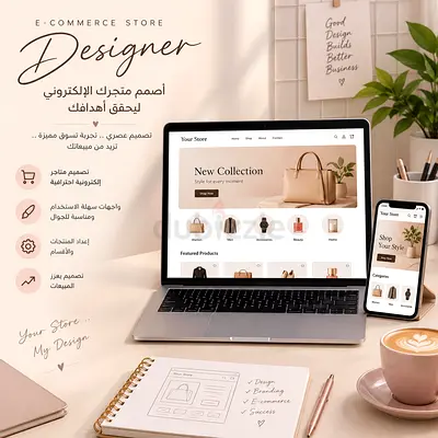 صمّمةمشاريع باحترافية : مواقع إلكترونية، متاجر، لوجو وسوشيال ميديا