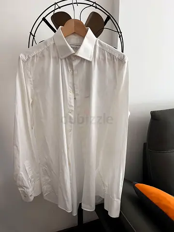 Iannalfo & Sgariglia White Cotton Long-Sleeve Men's Dress Shirt