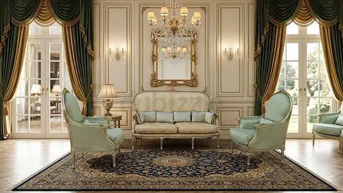 . Luxury Arabic Design Sofa – 3+1+1 seater set with an attractive design for your living room.