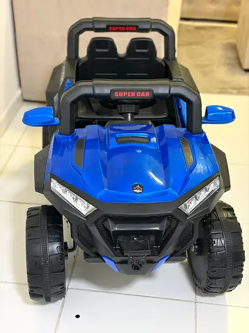 Battery-powered 2-seater off-road kids ride-on car - Blue/Black