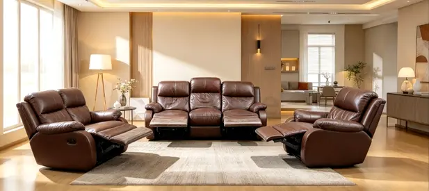 Sofa Leather Recliner 6 Seater