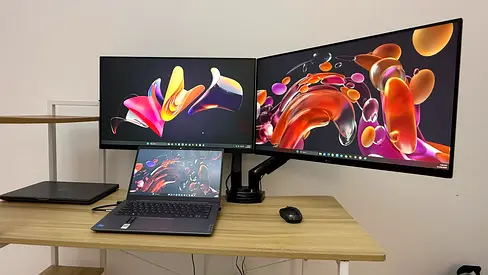 LG 27" 27MR400-B and Adjustable Arms NB F-160