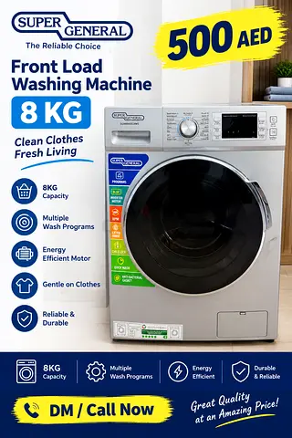 Super General 8kg Front Load Washing Machine - Good Condition