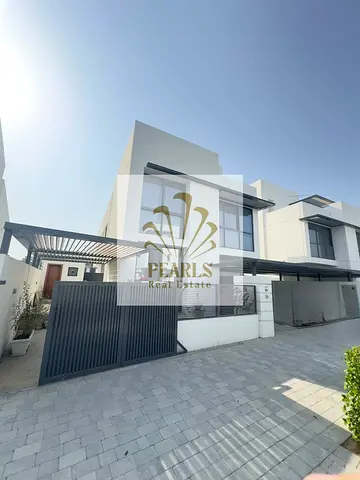 Luxurious fully furnished 7-master-bedroom villa for annual rent in Al Hamriyah, Ajman, with a private sea-facing pool, elevator, garden, sea views