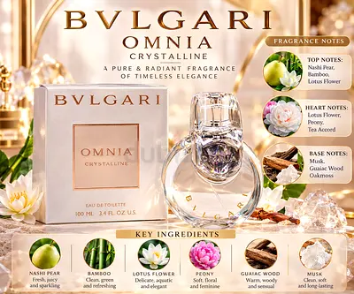 Bvlgari Omnia Crystalline 100ml Eau de Toilette - Brand New