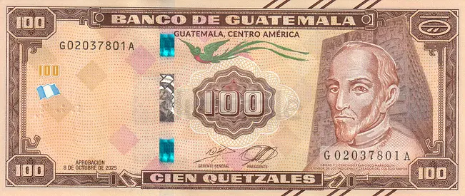GUATEMALA 100 QUETZALS COMMEMORATIVE BANKNOTE 2025