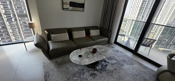Leather three seater sofa