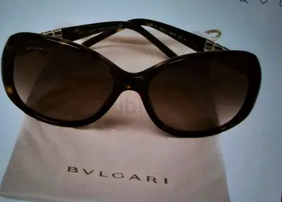 Bvlgari Dark Havana/ Brown Gradient BV 8114 Serpenti Square Sunglasses