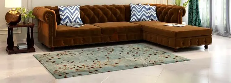 Light blue floral modern area rug — good condition