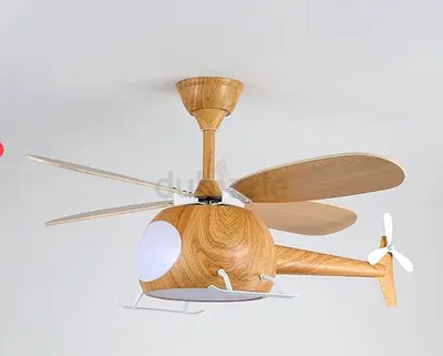 Wooden Ceiling Fan with Integrated Light and Remote - Blades wood and body almoniyam color wood