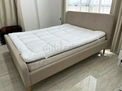 Pan home queen bed set with mattress and topper
