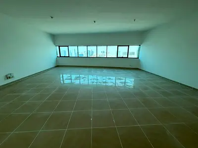3-bedroom apartment with a living room for annual rent in Al Mamzar. 3 bedrooms plus a maid's room (master bedroom) with 4 bathrooms. Gym, swimming po