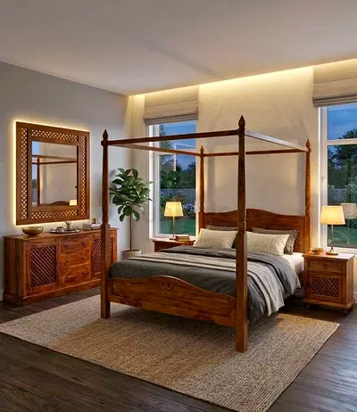 Marina solid wood bedroom set