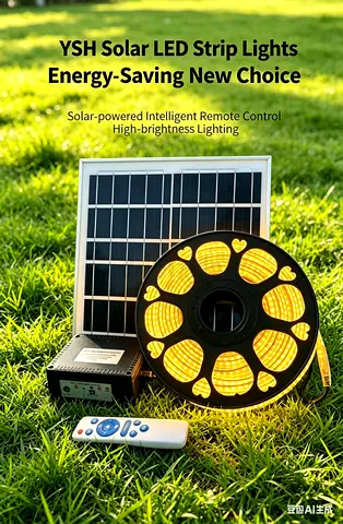 Solar-powered LED Strip Light Kit with Panel, Controller and Remote 20m long white+ wrome 2color hav