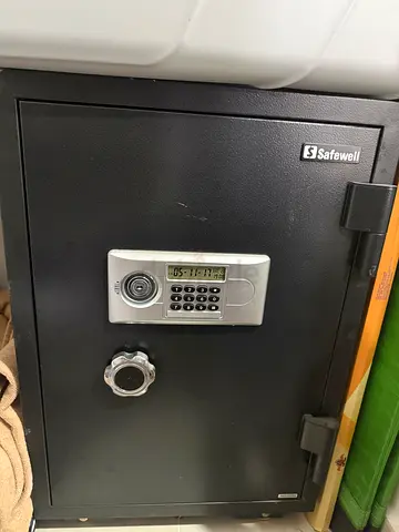 Safe with password and key