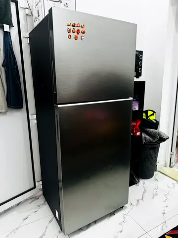 Stainless Steel Top-Freezer Refrigerator - Good Working Condition